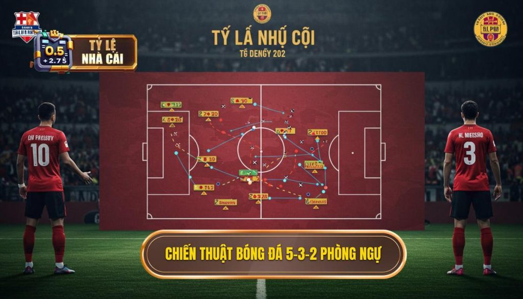 Chiến thuật bóng đá 5-3-2 phòng ngự